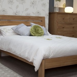 Homestyle Trend Oak Furniture Slatted King Size Bed 5ft